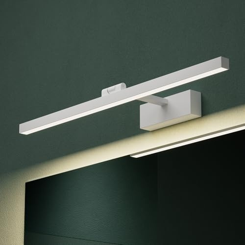 Mai & Mai Lampe Miroir LED 4000K pour Salle de Bain Murale 180° Rotative 60cm Blanc Desgin Strahlenschon