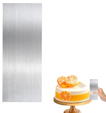 1PC Cake Scraper Buttercream Smoother Sturdy and Durable Metal Cake Scraper Smooth Surface Not Easy to Rust or Break Stainless Steel Cake Scraper for Baking Cake Buttercream Kitchen