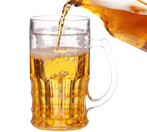 Boccale da birra da 420 ml, con manici, per congelatore, boccale da scherzo, divertente, novità, finta decorazione per tavolo da frigorifero