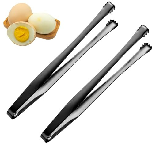 2 Stück Chalaza Removal Tool,Zuckerzange Klein,Schwarz Metall Candy Bar Zubehör,Eiswürfelzange Kleine Zangen Candybar,The Egg Tool Zange Mini Eiszange Buffetzange,Egg Chalazza Remover Gebäckzange