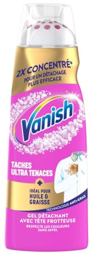 Vanish Powel gel, détachant avant-lavage et sans javel avec tête frotteuse,lot de 8 x 200ml