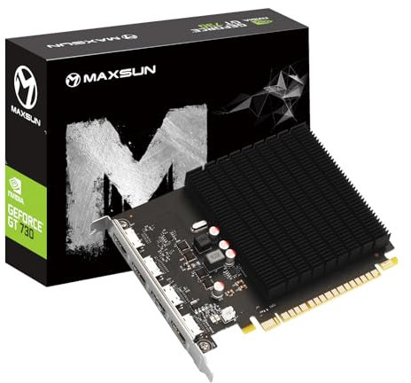 maxsun GeForce GT 730 Carte Graphique GDDR3 4 Go, 4 x HDMI, Prend en Charge la Carte vidéo 4K @ 30 Hz, PCI Express 2.0 x8, GPU Silencieux