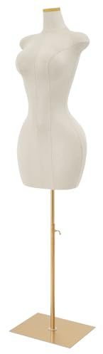Manichino femminile Torso femminile modello da donna regolabile in altezza, corpo manichino in metallo per abiti da sera (bianco, 150-210 cm)