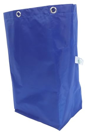 Bolsa Azul Carrito para Limpieza Lona de Ganchos | Repuesto para Recogida de Basura y Suministros, Reutilizable, para Carritos Variados, 1 Pieza