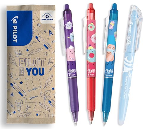 PILOT - 3er-Set FriXion Ball Clicker + 1 FriXion Light Textmarker - Radierbare Stifte - Limited Edition Sweet Paradise - Nachfüllbare Rollerball - Blaue Tinte - Mittlere Spitze