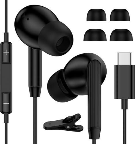 USB C Headphones Wired Samsung Earphones for iPhone 17 Air 16 15 Pro,Google | Type C In Ear Wired Earbuds with Mic & Volume Control for Samsung Galaxy S26 S25 S24 S23 S22 S21 A17 A16 A56 A55 A54 A36 A35