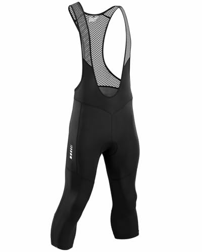 Przewalski Cuissard à Bretelles Homme 3/4, Collant Cyclisme Homme Rembourré 4D pour Vélo Route, VTT et Entraînement