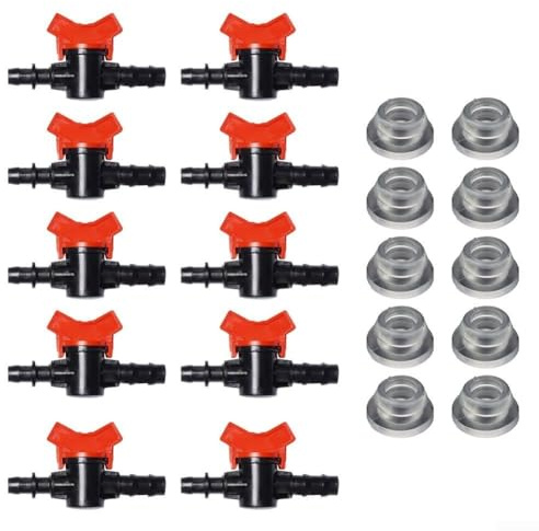 Septoolshop Válvula de interruptor de tubería de riego por goteo, válvula de bola de PVC, control de flujo de encendido y apagado para tubos agrícolas de jardín y agricultura, 16 mm, 20 mm, 25 mm