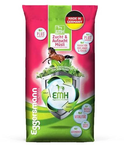 Eggersmann EMH Zucht & Aufzucht Müsli 20kg – Pferdemüsli für Zuchtpferde – Ergänzungsfutter für Zuchtstute und Fohlen - Natürliches Eggersmann Pferdefutter