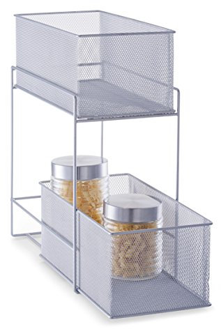 Zeller 17759 Etagenregal mit 2 Ausziehkörben, Mesh 17,5 x 35 x 42 cm, sonstige