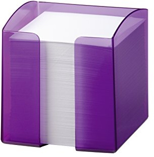 Durable Zettelkasten Trend, transluzent lila, 1701682992 | Zettelbox aus Polystyrol, Format 100 x 105 x 100 mm, inklusive 800 Notizblätter im Maß 90 x 90 mm