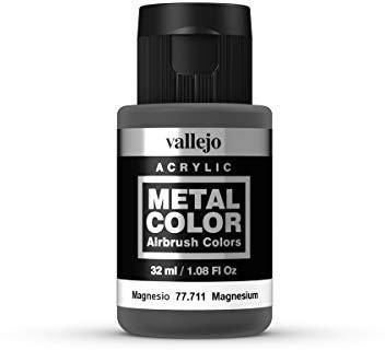 Acrylicos Vallejo Metal Color - Vernice Semi Opaca in Alluminio, 32 ml, Grigio (Magnesium)