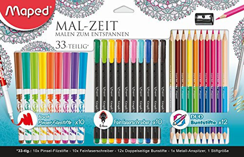 Maped M897418 - Malset Mal-Zeit, 33-teilig, für Erwachsene, 33 Stück (1er Pack)