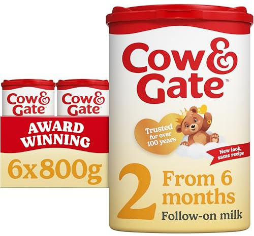 Cow & Gate 2 Follow On Baby Milk Powder Formula, 6-12 Months, 800g (Pack of 6) - Packaging May Vary