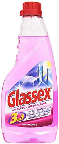 Set 6 GLASSEX Aceto Ricambio 500 ml Detergenti Casa