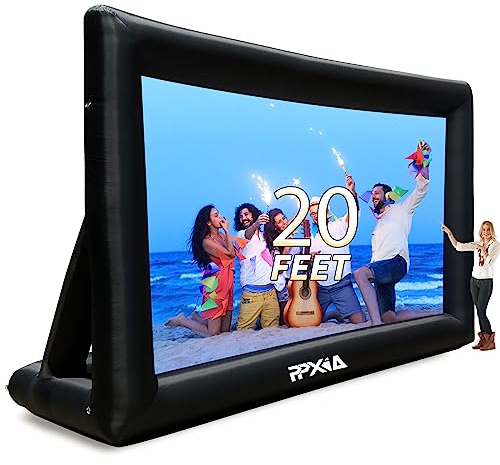 Inflatable Movie Screen Outdoor Projector Screen for Outside 20ft, Blow Up Screens Front and Rear Projection with Air Blower, Best for Movie Nights Backyard Home Theater Pool Party