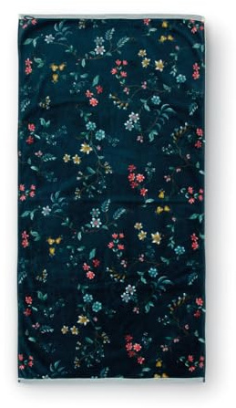 Pip Studio Duschtuch Les Fleurs | dunkelblau - 70 x 140
