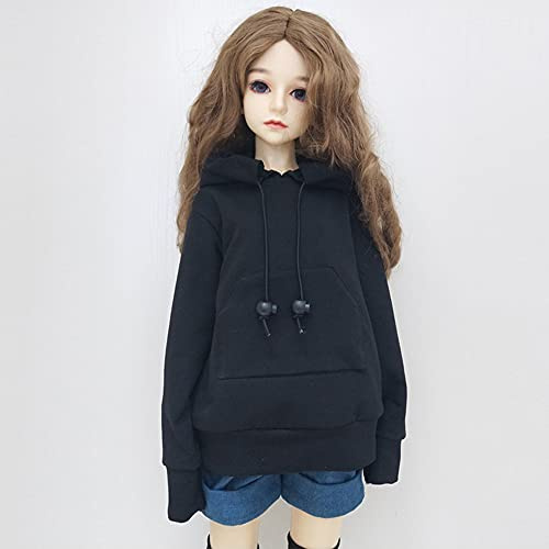 30CM / 45CM / 60CM Puppenkleidung 1/3 1/4 1/6 BJD Puppenzubehör (Black,1/3) | BJD SD DIY Mode Hoodie Spielzeug Puppen Kleidung