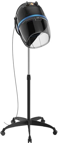 LEMY Professional Hooded Hair Dryer 1300W,Salon Hair Dryer with Adjustable Timer and 3 Heat Speed Settings, Rolling Stand with Wheels for Commercial Salon Use