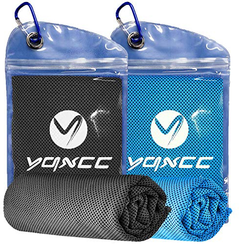 YQXCC 2 Toallas de Enfriamiento, 120 x 30 cm, Toalla de Hielo | Toalla de Microfibra, Toalla Fría Instantánea para Yoga, Golf, Gimnasio, Deportes, Camping, Running, Fitness y Aire Libre
