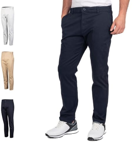 Island GREEN Golf herr Chino stretch avsmalnande passform byxor golfbyxor