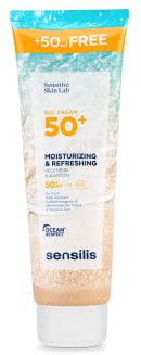 Sensilis - Gel Cream SPF 50+ Moisturizing & Refreshing, Crema de Gel Antiedad Hidrtatante y Refrescante con Vitamina E y SPF 50+, para Pieles Sensibles- 250 ml