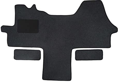 Fußmatten passend für Citroen Jumper II Typ 250 alle Sitzvarianten (Baujahr 2006-2024), Hit anthrazit | 1-TLG + 2 Trittstufenmatten | Umrandung schwarz