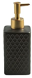 REFKIT Simple Ceramic Hand sanitizer Bottled Shampoo Shower Gel Disinfectant Press Bottle Bathroom Supplies Bottle(Black)