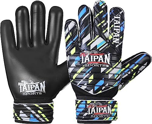 Being fit fotboll målvaktshandskar för pojkar, barn ungdom fotboll målvaktshandskar med 4 mm latex supergrepp palm målvaktshandskar finger ryggradsskydd, svart