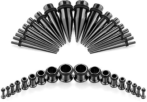 FSYXK 36er Ohr Dehnstäbe Set Chirurgenstahl Ohr Taper Tunnel Plug Expander Piercing 1,6mm-10mm