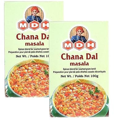 MDH Various Seasoning Masala Powder - Spices Mix Curry Masala Recipe Mixes Casserole Seasoning Herbs - Aromatic & Enhances the flavor of the meal (Chana Dal Masala (100g), Pack of 2)