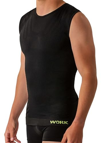NOLOGO KATIACALZE Thermoshirt Herren Ärmellos Work – Funktionsshirt für Arbeit und Handwerk, Atmungsaktive, Nahtlose Arbeitsunterwäsche ohne Etikett, Warmes Funktionsunterwäsche – Made in Italy