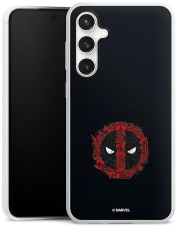 Custodia sottilissima compatibile con Samsung Galaxy S23 FE Custodia per cellulare di silicone trasparente Cover semplice Marvel Deadpool Logo