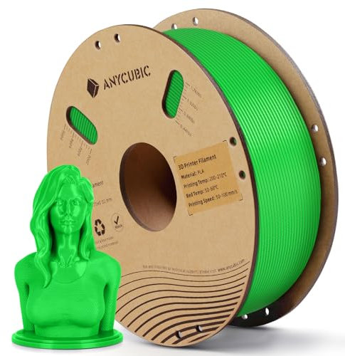 ANYCUBIC PLA Filament 1.75mm 1KG Klassisches Grün, 3D Drucker Filament, Filament-3D-Druckmaterialien, Intelligente Identifikation