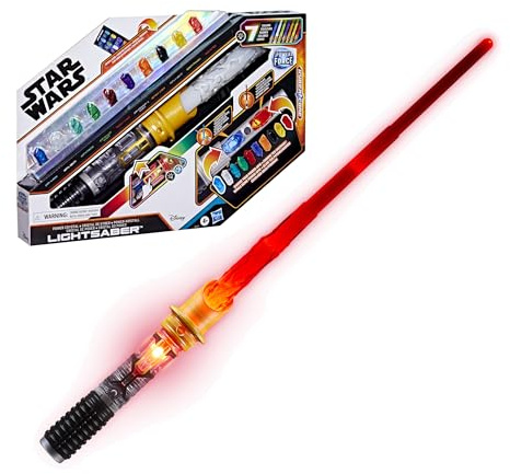 Star Wars Hasbro, Spada Laser Cristallo del Potere, 7 Colori e 10 Cristalli, Oltre 50 Combinazioni di Colori, luci e Suoni, Giocattoli per Bambini e Bambine dai 4 Anni in su