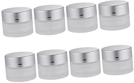 Vaguelly 8pièces Pot à Crème Verre Dépoli Pour Cosmétique Et Contenant Pour Crème Pour Yeux