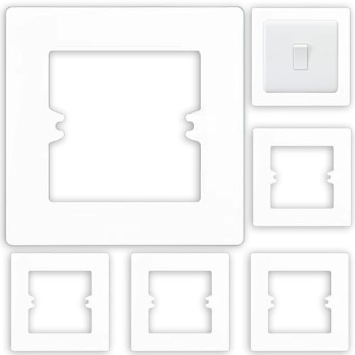 Acmerota Marco para interruptor de enchufe simple Marco para placa de interruptor de luz Placas de cubierta para interruptor de luz, 50 mm de ancho, blanco