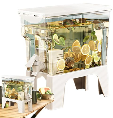 Beverage Dispenser, Drink Container Pitcher, Liquid Pour Storage Solution, Large Capacity Spout Circulate Control, Convenient for Outdoor Picnic or Garden Party