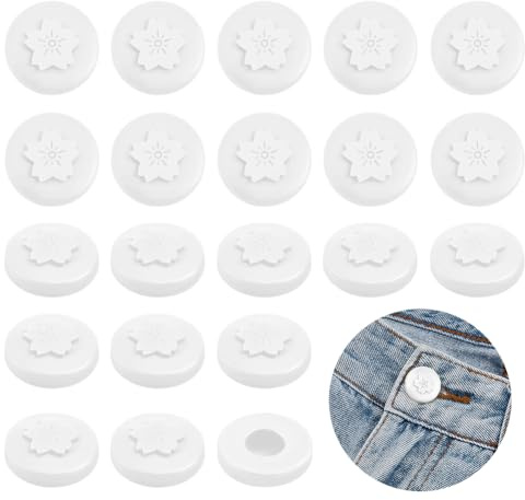 OLYCRAFT 20 Stück Weißes Knopfabdeckungs Set Geeignet Für 17-20mm Große Hemdknöpfe Knopfabdeckung Aus Silikon Verhindert Hemdlöcher Für Jeansknöpfe Nähset Ersatz Für Hemden Jeans Manschettenknöpfe
