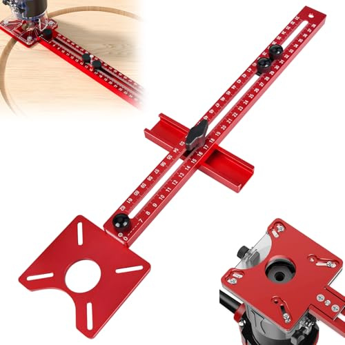 Compás de fresado ajustable 4 en 1 para fresadora – Radio 90–610 mm, plantilla multifuncional de aluminio para fresadora de madera, guía de ranurado y planeado, compatible con Makita