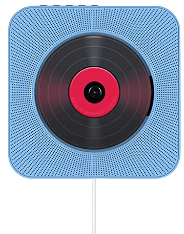 Montaggio a parete cd Giocatore Portable Home Audio Boombox con telecomando FM. Speaker stereo for lettore musicale radio(Blue)