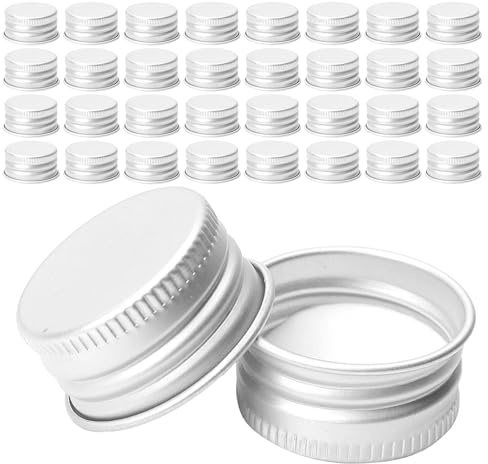 DEARMAMY Tappo a Vite per Bottiglia in Alluminio 28mm Ermetico, Coperchio Filettato Antiperdita, Set da 100 Pezzi per Contenitori in Vetro, per Viaggi e Conservazione Domestica