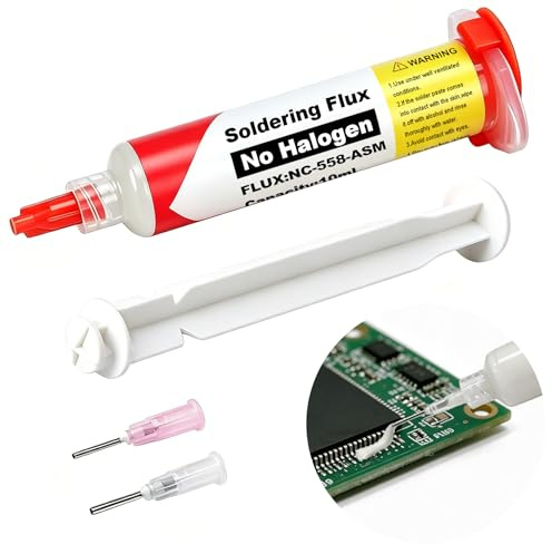 Flux 10ml,Flussante per Saldatura a Stagno,Pasta Saldante Stagno,Flux Saldatura,Pasta per Saldare a Stagno,Design con Asta di Spinta,per SMD,BGA,LED,Prodotti Elettronici,Assemblaggio di PCB,ecc