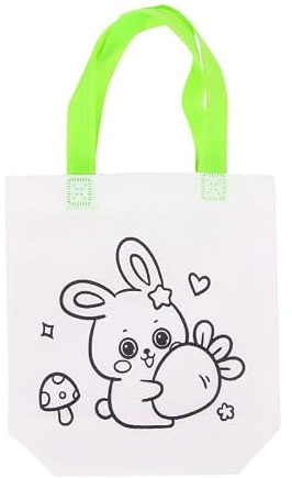 PYRUVAE 8 Stücks Stoffbeutel zum Bemalen für Kinder - DIY Graffiti Taschen als Kindergeburtstag Mitgebsel & Gastgeschenke - Kreatives Bastelset mit 8 Motiven für Mädchen & Jungen