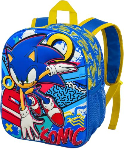 Sac à dos maternelle 3D pour fan de Sonic Garçon 3-7 ans