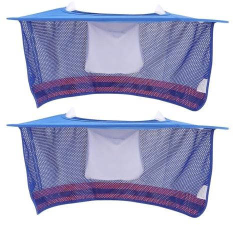 HEMOTON Pare-Soleil Réfléchissant Visière Intégrale 2 Pièces Bleu en Tissu Mesh Protection Solaire pour Casque de Chantier pour Ambiance Estivale en Jardinage et Événements Extérieurs