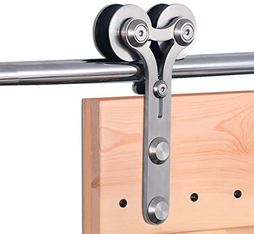 335cm/11FT Edelstahl Laufschiene Schiebetürbeschlag，Innentüren Schiebetürsystem für Schiebetüren, für Holztür -stainless steel sliding barn wood door
