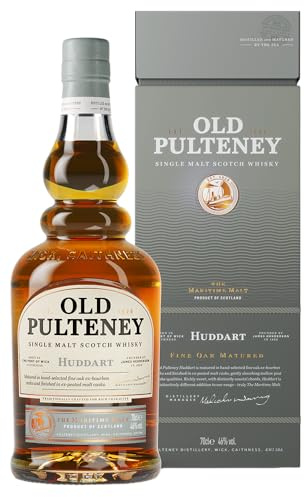 Old Pulteney Huddart Single Malt Scotch Whisky, 46% ABV, 70cl, Highland Coastal Style, Finished in Ex-bourbon Peated Casks, Distilled & Matured by the Sea