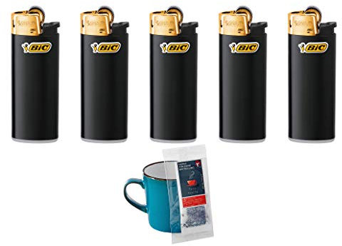 BIC Briquet Mini J25 Noir/Or (5 pièces)