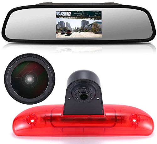 1280 x 720 Pixels 1000TV Lines Auto Brake Bremsleuchte Kamera Bremslicht Rückfahrkamera Wasserdicht Replacement for FIAT Ducato 244 Bus Kasten/Peugeot Boxer/Citroen Jumper Relay+4.3 Reverse Screen